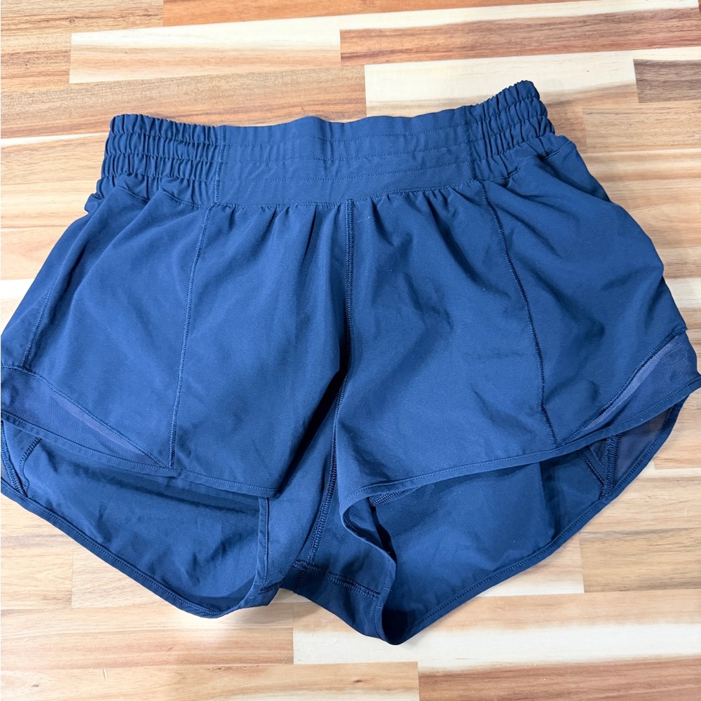 Lululemon Navy Running Shorts Lined Athletic Shorts Size 6
